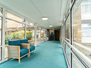 An internal corridor