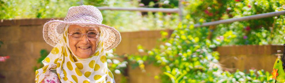 A Retirement Living resident in the garden 