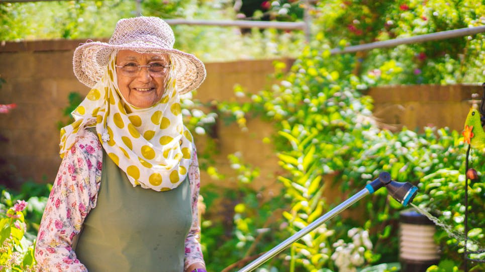 A Retirement Living resident in the garden