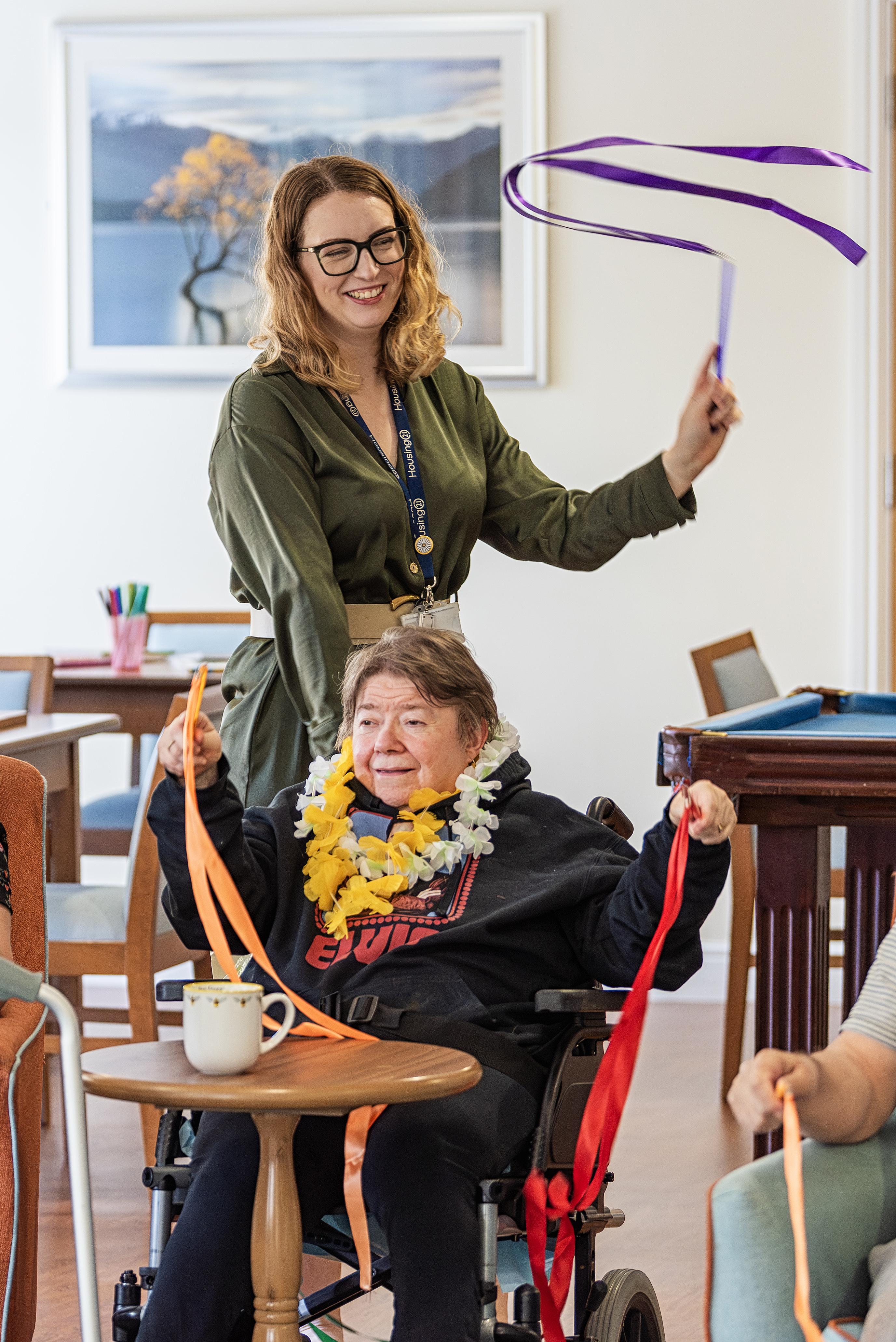 Ruth, Housing Manager with a resident in an Extra Care scheme