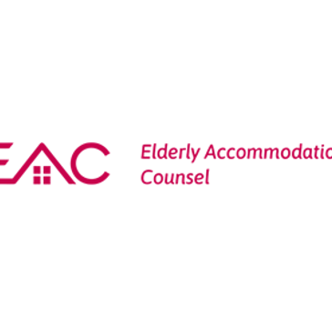 Red and white logo for the Elderly Accommodation Counsel