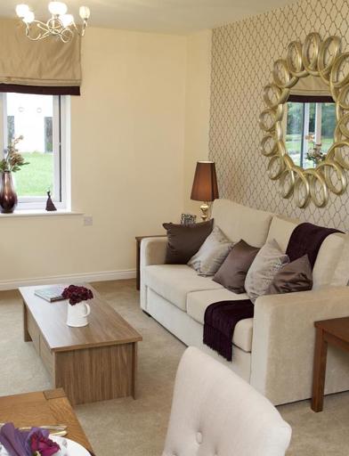 Living room inside an apartment of the show home
