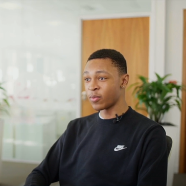 A young man in an office