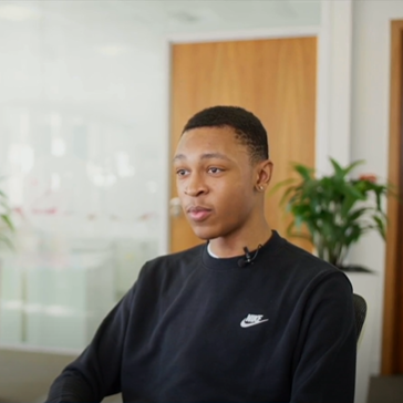 A young man in an office