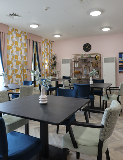 Bistro seating area at Minterne Apartments 