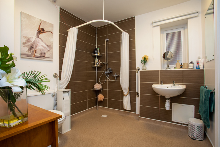Resident bathroom at Dovecote Meadow.