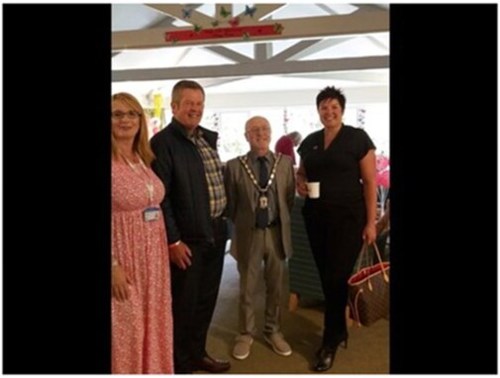 Pictured left to right: Linda Harvey, Alnwick medical group, Cllr Gordon Castle, Cllr Geoff Watson and Mayor of Alnwick, Zoey Stanton, Regional Operations Manager