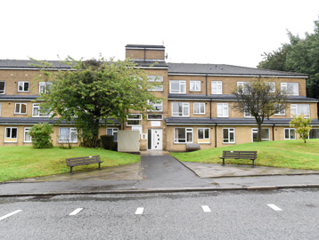Entrance to Barker Court looking from the road side and car park