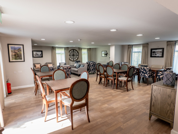 William Griffiths Court internal shot: Dining room area with tables and chairs