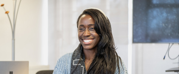 A smiling woman
