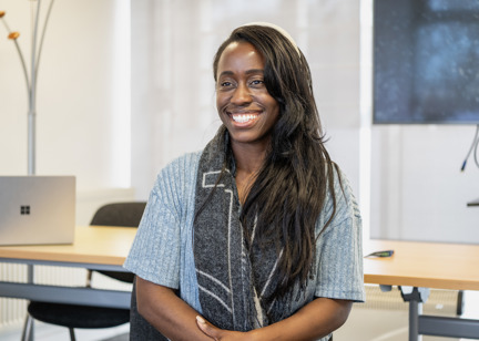 A smiling woman