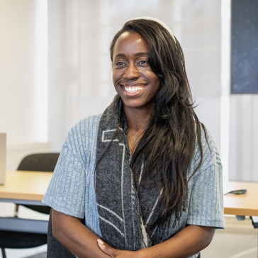 A smiling woman