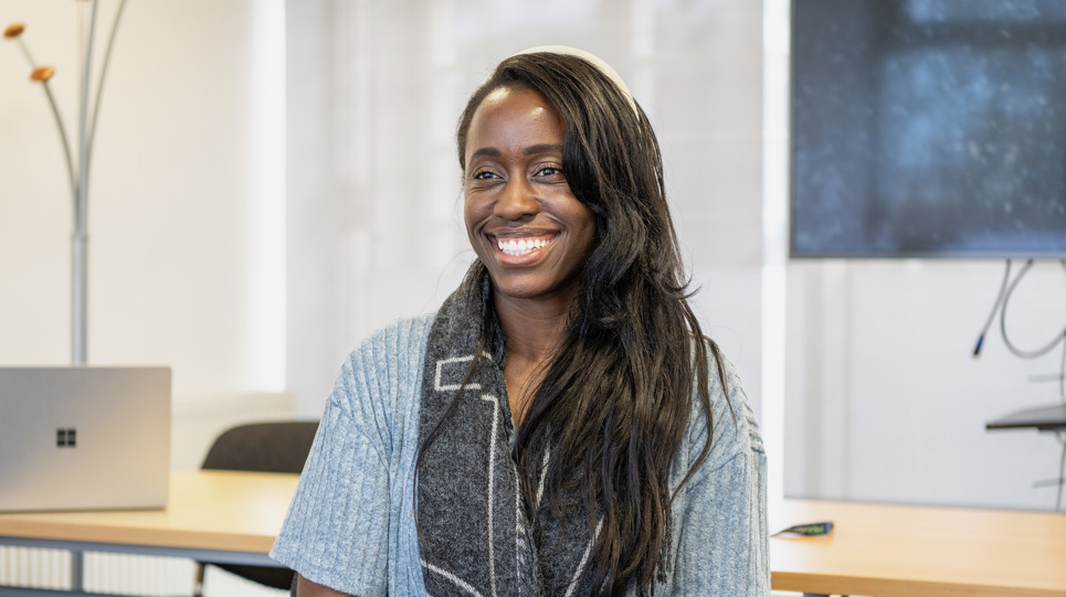 A smiling woman