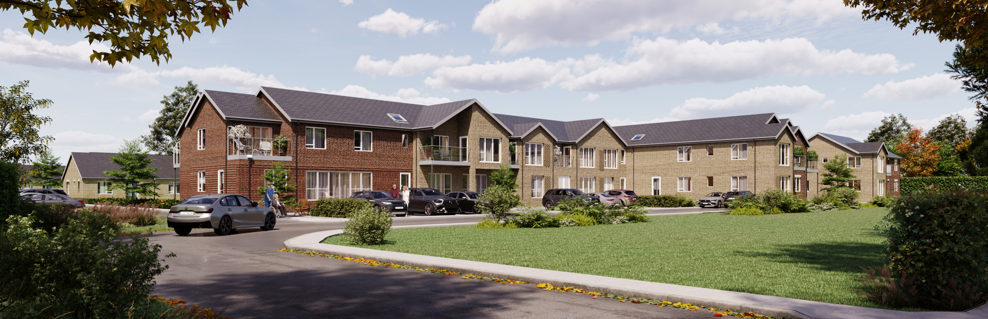 A CGI image of the exterior of Michaelmas scheme. 