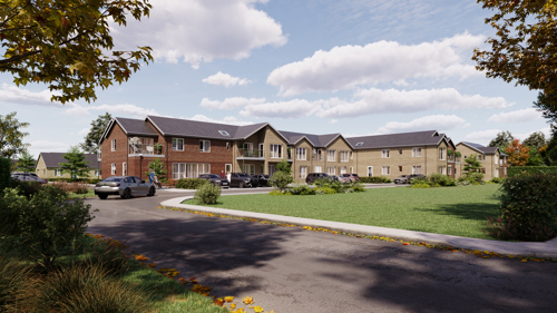 A CGI rendering of the outside front of the scheme.
