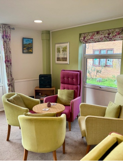 Colourful and comfortable chairs in an open waiting area 