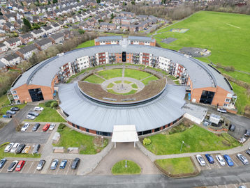 An aerial shot of Broadmeadow, an Extra Care scheme in the West Midlands 