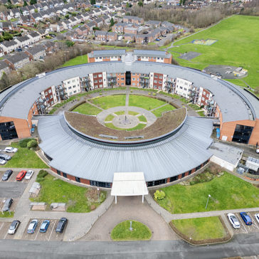 An aerial shot of Broadmeadow, an Extra Care scheme in the West Midlands