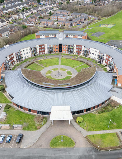 An aerial shot of Broadmeadow, an Extra Care scheme in the West Midlands
