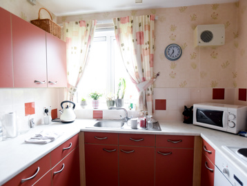 Inside the kitchen of a resident's apartment