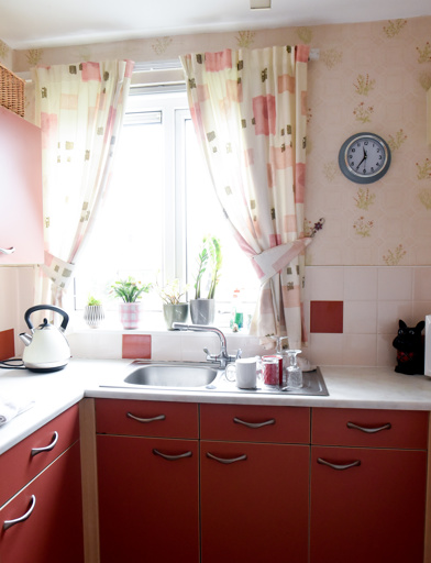 Inside the kitchen of a resident's apartment