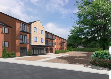 A CGI rendering of the front of the Aldaniti Court in Guisborough.