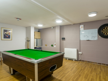 Miller Court Internal: communal games room with pool table