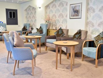 Coffee tables and chairs at Alan Hilton Court