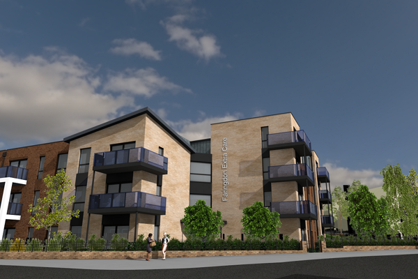 A CGI of the outer building of Fern Meadows 