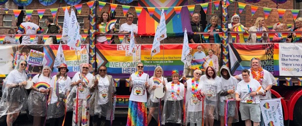 Housing 21's Manchester Pride Lorry 2026 full of rainbows