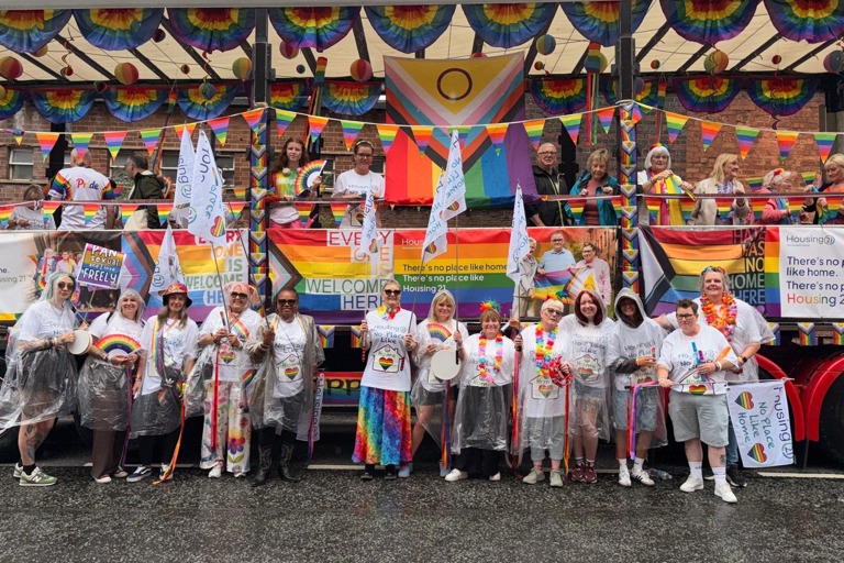 Housing 21's Manchester Pride Lorry 2026 full of rainbows