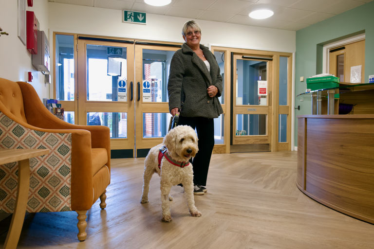 Mitchison Court Resident with Dog
