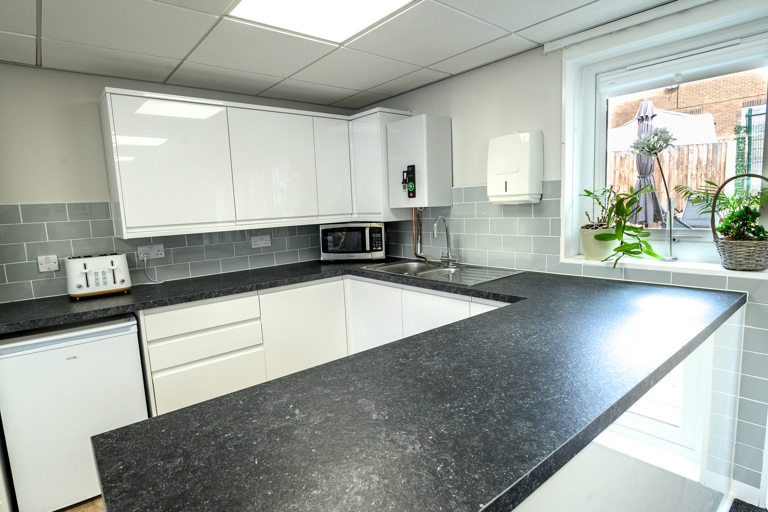 Clean communal kitchen space