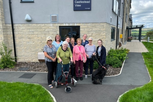 The Care Team at Castlestead View with residents.
