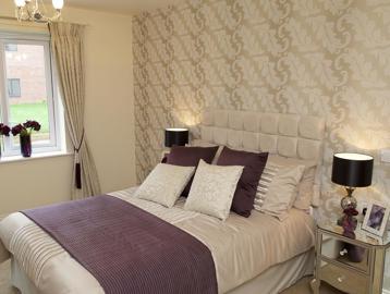 Bedroom inside an apartment of the show home
