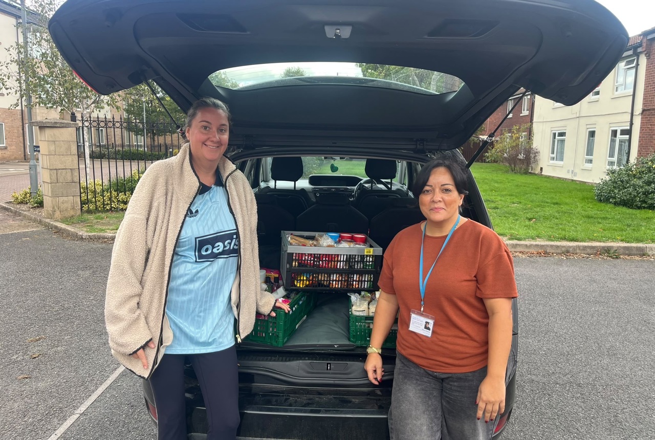 Image of individuals with donations